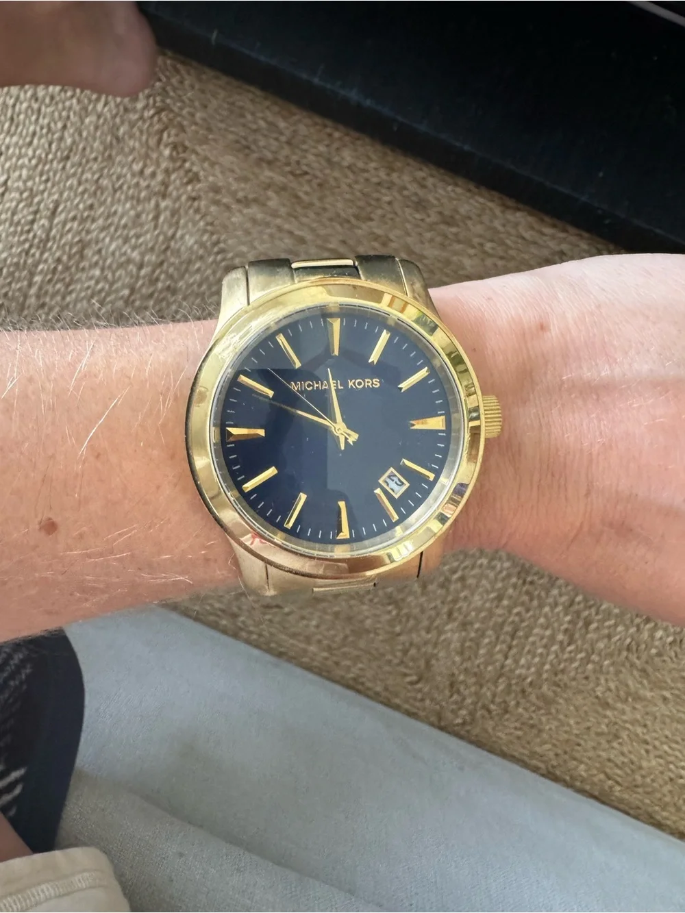 Michael Kors Gold and Navy Wristwatch